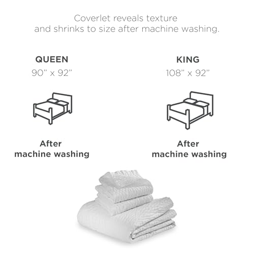 Courtyard by Marriott King Lightweight Cotton Blend Ripple Coverlet Bedspread