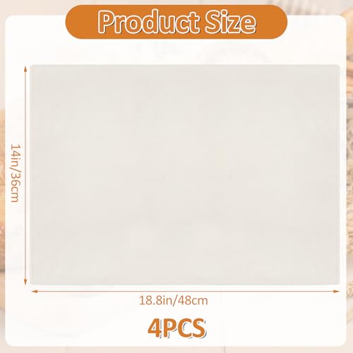 4-Pack Natural Cotton Bread Proofing Towels - 14x18.8 Inch Sourdough Cloth