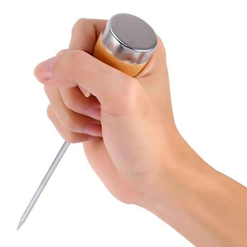 Stainless Steel Ice Pick Tool with Wooden Handle for Ice Breaking