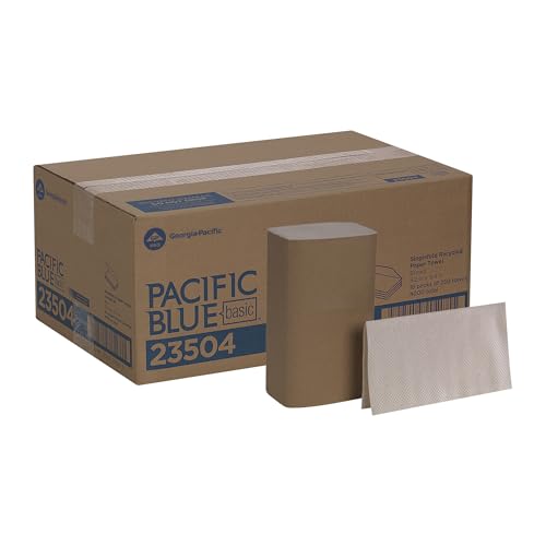 Brown Recycled Singlefold Paper Towels, 9.2 x 10.2 Inches, 4000 Count Case