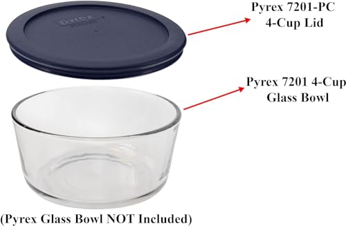 4-Cup Round Food Storage Replacement Lids (4-Pack) - Fits 7201 Glass Bowls