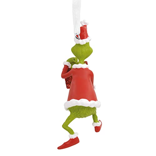 Hallmark Dr. Seuss Grinch Holding Present Christmas Tree Ornament