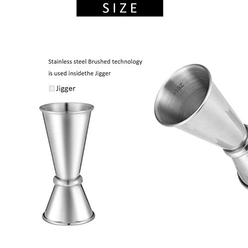 Stainless Steel Cocktail Muddler Set with Jigger and Bar Spoon - 10 Inch Professional Bar Tools for Mojitos and Fruit Drinks