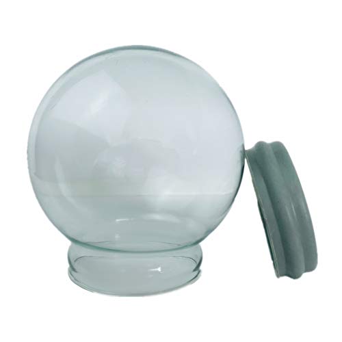 DIY Empty Glass Snow Globe Kit - 100mm Fillable Water Globe for Crafts