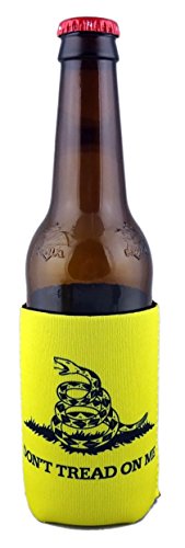 Funny Guy Mugs Don't Tread On Me Yellow Collapsible Neoprene Can Cooler - Drink Cooler
