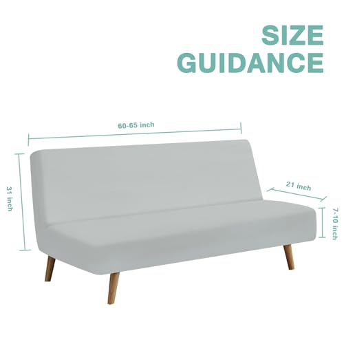 Waterproof Futon Cover for Armless Sofa Bed, Grey - Leakproof & Scratch-Resistant Protector