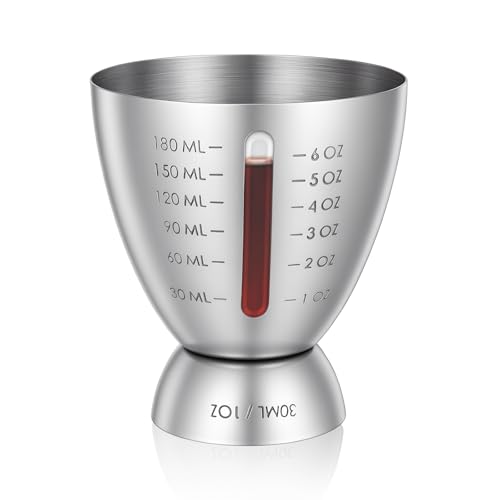 FdcLixuvol 6 Oz Stainless Steel Cocktail Jigger with Graduated Measurements