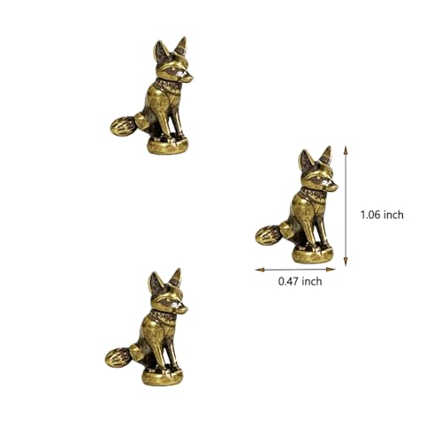 3 Pcs Brass Fox Door Hinge Toppers - Magnetic Decorative Animal Figurines