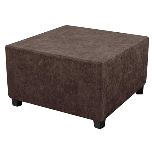 Stretch Ottoman Cover for Rectangular Foot Stool - Brown, Washable
