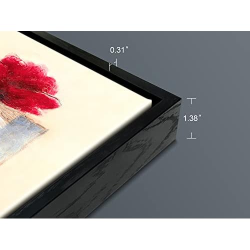 Wieco Art Framed Wall Art Charming Spring Canvas Prints Abstract Floral Oil Paintings Style Pictures on Canvas Wall Art Framed Canvas Wall Decor for Living Room Bedroom Kitchen Home Decor