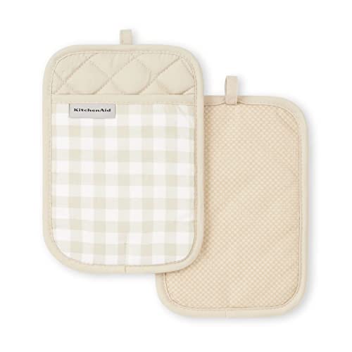 Gingham Pot Holder Set - 2-Pack Heat-Resistant Cotton, 7" x 10"