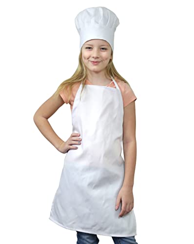 Kids Chef Hat and Apron Set for Cooking and Baking