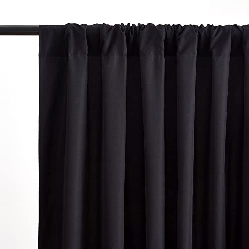 Black Polyester Backdrop Curtains - 10ft x 8ft Wedding Party Drapes