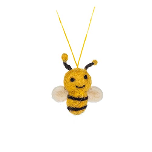 Mini Queen Bee Ornament - Handcrafted Sheep Wool Holiday Decor