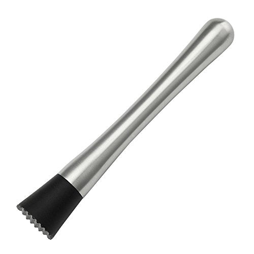 8-Inch Stainless Steel Cocktail Muddler by HQY - Professional Bar Tool