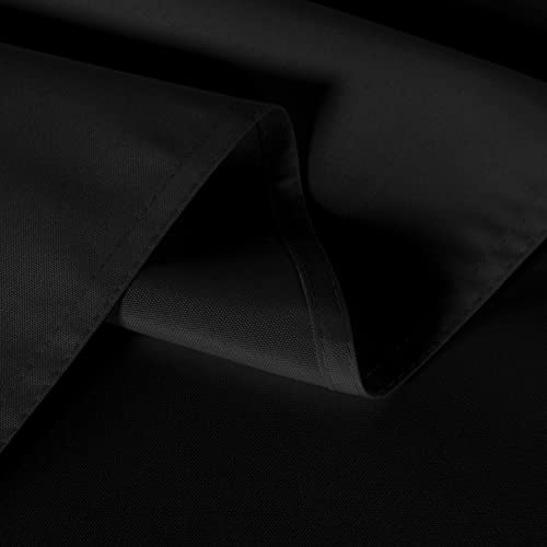 Black Rectangle Tablecloth 60x102 Inch (2 Pack) - Polyester Cover for 6ft Tables