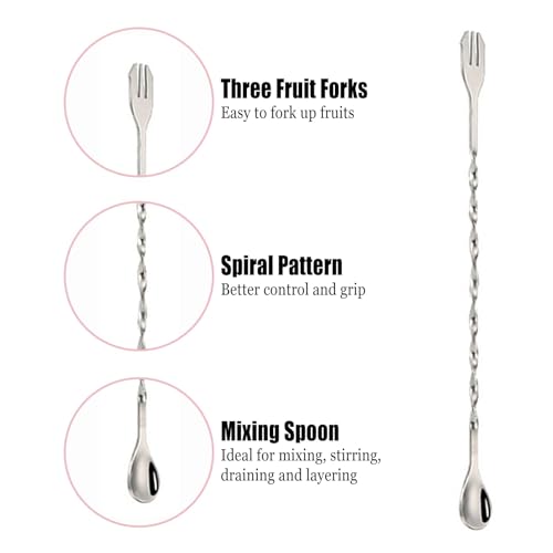 BOBOAR Cocktail Muddler with Bar Spoon - Dual-Function Bar Tool for Cocktails, Lemonade & Drinks