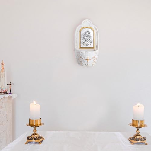 Holy Family Porcelain Holy Water Font for Wall Hanging Home Decor