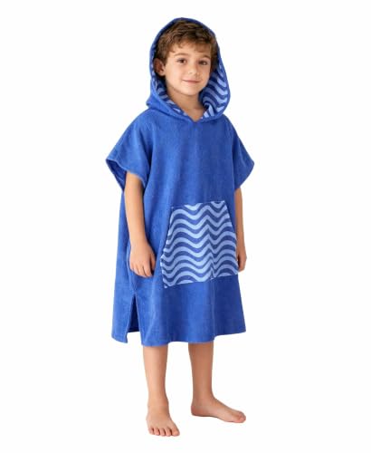 Kids Hooded Beach Towel Poncho - Soft Microfiber Swim Changing Robe