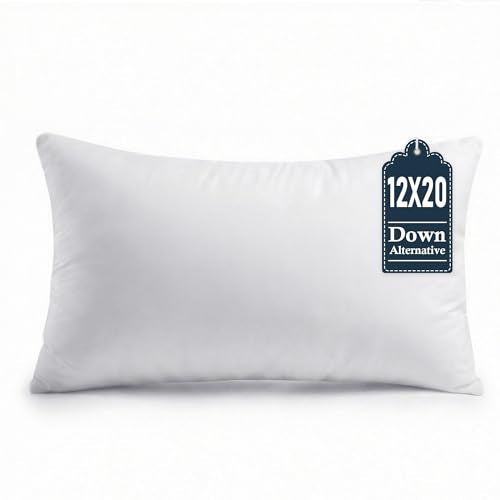 Puredown 12x20 Throw Pillow Insert - Fluffy Down Alternative Cushion Form