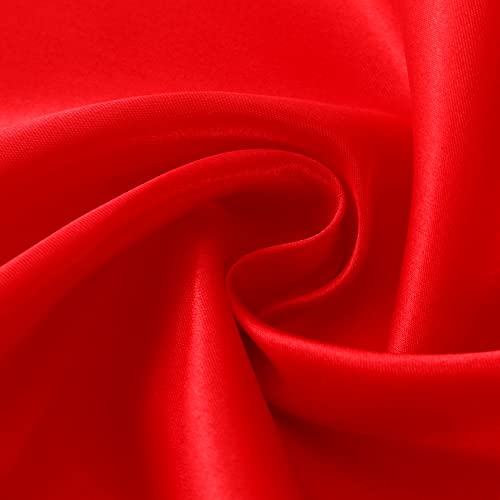 Red Satin Table Runner 12 x 108 Inch, 2 Pack Smooth Table Decor