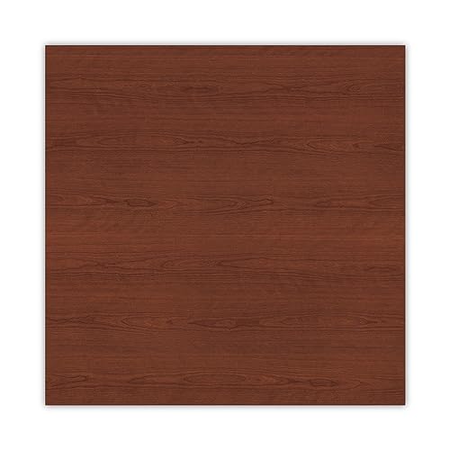 71-Inch Woodgrain Laminate Hutch with Doors, 4-Compartment Storage
