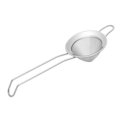 Eispap Silver Mini Stainless Steel Fine Mesh Cocktail & Tea Strainer - Small, Rust-Proof, Handle