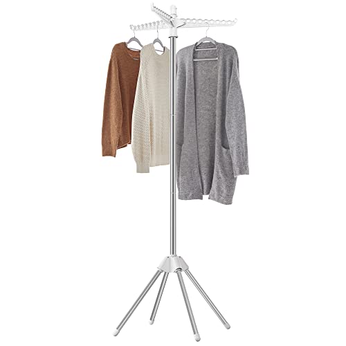 Foldable Stainless Steel Clothes Drying Rack with 3 Rotatable Arms