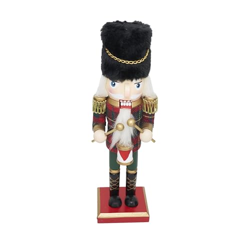 SARO LIFESTYLE Red Festive Drummer Nutcracker 10" Holiday Decor, Classic Scene
