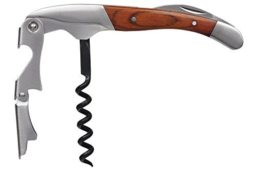 Premium Waiter's Corkscrew 3-in-1 Stainless Steel Wine Opener with Rosewood Handle
