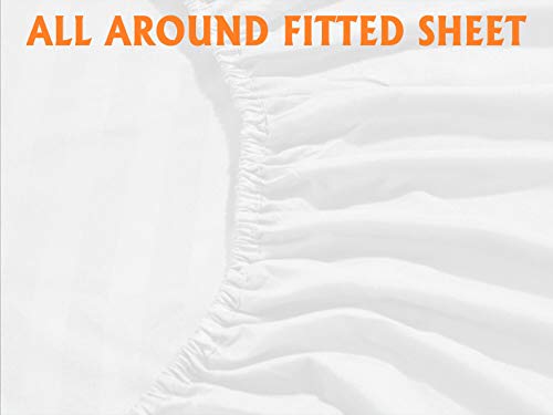 Elegant Comfort 6-Piece Queen Damask Stripe Sheet Set - Deep Pocket Microfiber