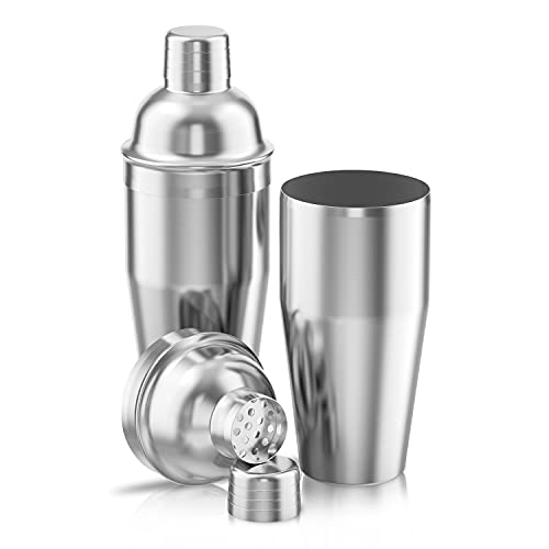 24oz Stainless Steel Cocktail Shaker with Built-in Strainer
