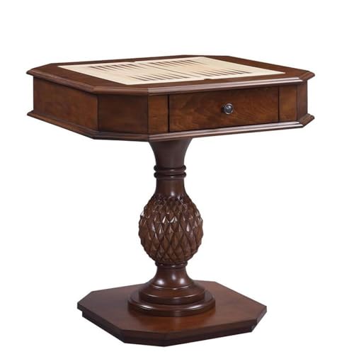 Square Game Table with Reversible Checkers and Backgammon Board