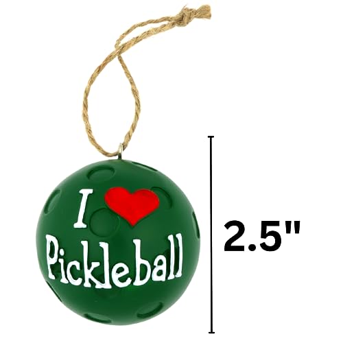 Needzo Green Pickleball Christmas Ornament with Santa Hat - Holiday Decor