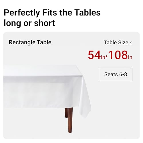 Auros 10-Pack Disposable Plastic Tablecloths 54x108 Waterproof White