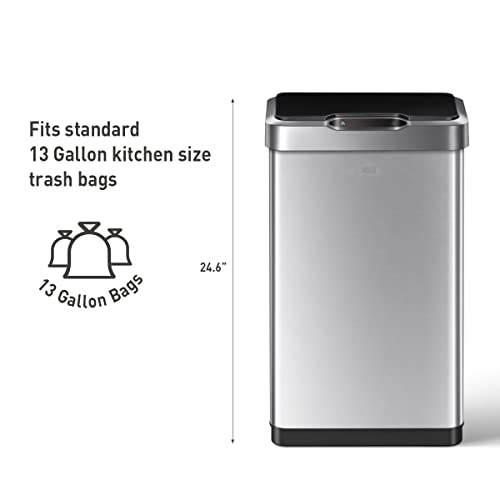 Touchless Motion Sensor Trash Can 50 Liter 13.2 Gallon Stainless Steel