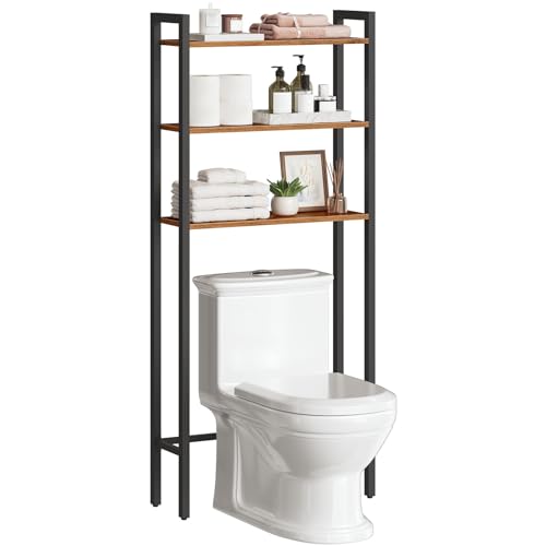3-Tier Over-the-Toilet Storage Shelf, Rustic Bathroom Organizer Rack