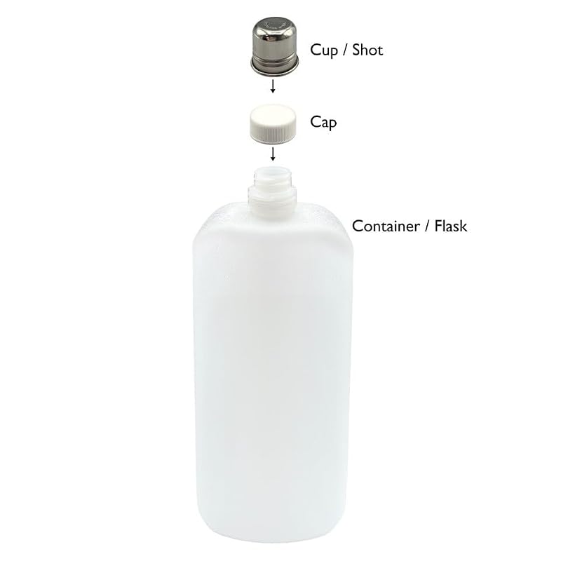 Franmara 26 oz Travel Flask Set of 2 Stainless Steel & Plastic Drinking Bottles
