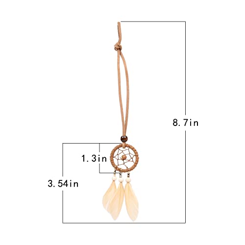 Mini Dream Catcher Set - 7 Pcs Hanging Charms for Car Interior or Wall Decor