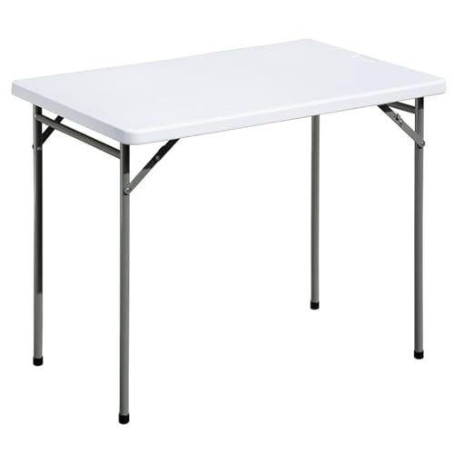 3ft Portable Folding Table, Durable HDPE Indoor and Outdoor Utility Desk