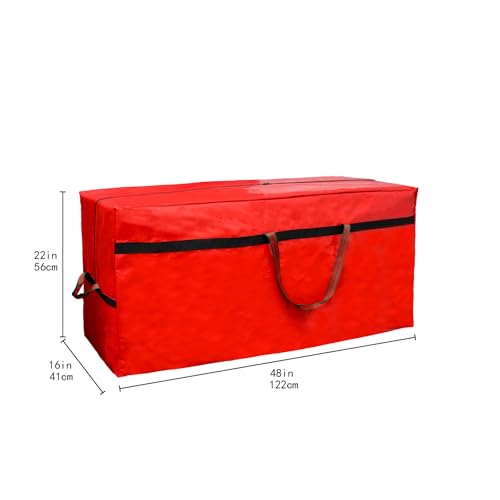 WFK 7FT Christmas Tree Storage Bag Waterproof Zippered Organizer - Red / Medium+