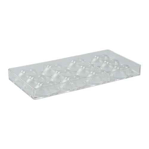 Restaurantware Pastry Tek 10.8 x 5.3 Inch Chocolate Shaping Molds 10 Freezable Bunny Shaped Candy Molds - 12 Cavities Dishwashable Clear Polycarbonate Chocolate Molds Easy To Release