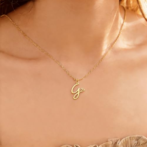 GQDECOR Personalized Monogrammed Pink Birthday Gift Set for Women, Includes G Necklace, Tote Bag & More (Variation: G)