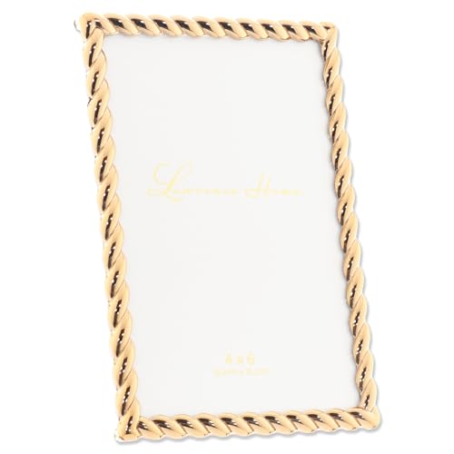 4x6 Decorative Gold Metal Rope Picture Frame - Wall & Tabletop Display