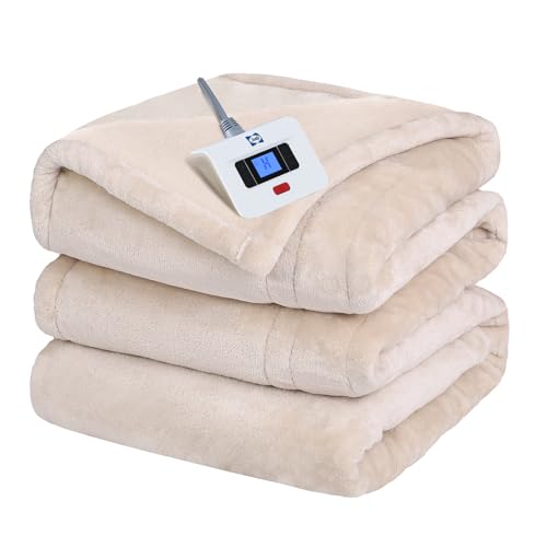 Electric Heated Blanket Twin Size with 10 Heat Levels, Auto Shutoff
