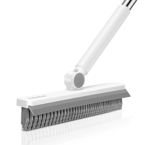 V-Shaped Grout Cleaner Brush with Adjustable Long Handle & Swivel Head