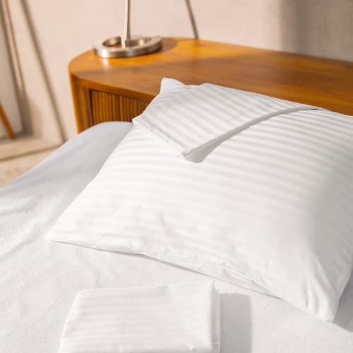 Waterproof Queen Pillow Protectors, 100% Cotton Zippered Covers - 4 Pack
