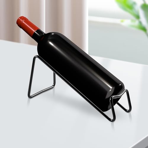 Metal Countertop Wine Rack, Small Tabletop Bottle Holder Stand, 2-Piece Set