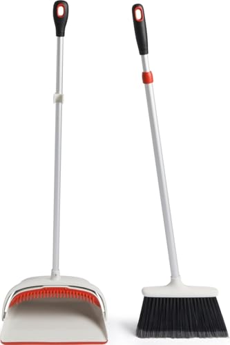 Extendable Upright Broom and Dustpan Set for Kitchen & Home Cleaning