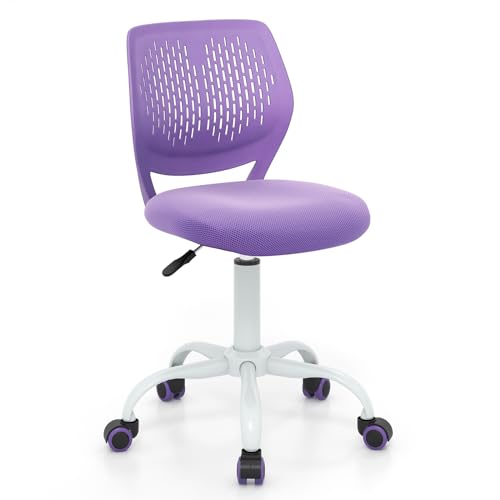 Kids Ergonomic Adjustable Study Chair with Lumbar Support and Swivel Wheels